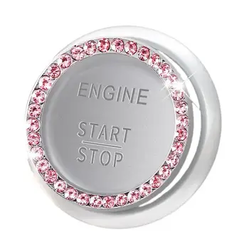 Start Stop Mygtukas Dangtelis | Automobilių Bling Variklio Uždegimo Mygtuką Pradėti danga su Lipnia Žiedas | Universal Bling Automobilių Deco